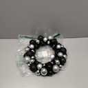 NJN 13in/33cm Christmas Ball Wreath Ornament, Black Silver Christmas Decoration, Home Party Front Door Decorative Shatterproof Hanging Xmas Decors