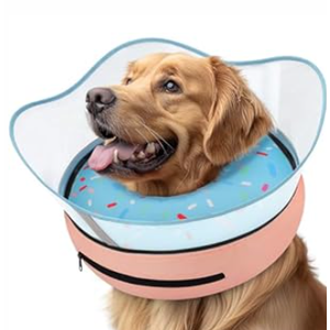 Supet Raised Inflatable Dog Cone Collar to Stop Licking, Soft Dog Cone Alternative After Surgery, Doggie Neck Donut Collar for Small Medium Large Dogs
