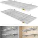 Aecxm 2-Pack 1.64x4ft Adjustable Garage Wall Shelving 560lbs Load Capacity Heavy Duty Wall Mounted Storage Shelf Metal Floating Shelves for Garage(White)