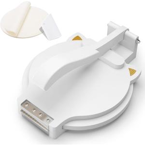 Tortilla Press 10 Inch- with 50pcs Parchment Paper and Dough Scraper-Quesadilla & Tortilla Makers, Homemade Mexican Tortillas, Roti, Burritos (White, Cat)