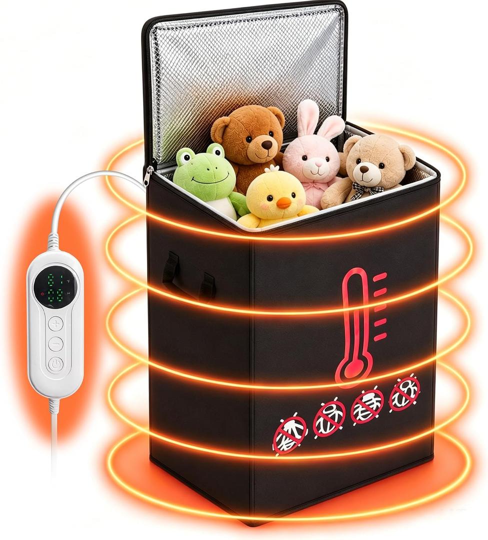 Portable Bed Bug Heater, High-Temperature Heat Treatment System with Timer & Thermometer, 360 Even Heating Chamber for Luggage, Clothes & Household Items