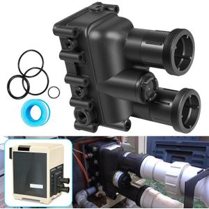 Pool Heater Manifold Replacement Parts Kit Fit For Pentair MasterTemp 175, 200, 250, 300, 400 & Sta-Rite Max-e-Therm SR200, SR333, SR400, Replacement For 77707-0014, 77707-0015, 77707-0016, 77707-0205