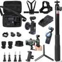 PellKing 21 in 1 Accessories Kit for OSMO Pocket 3,Including Hard Shell case,Magnetic Mount,Desktop Base Mount,Selfie Stick,Tripod,Chest Mount,Mobile Phone Holder,Screen Protector,Backpack Clip