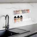 Acrylic Spice Rack Wall Mount-12 Inch, Clear Spice Shelf Storage Holder, 4 Pack Hanging Seasoning Rack Organizer for Cabinet Door, Cupboard or Wall Kitchen (Adhesive or Screw)