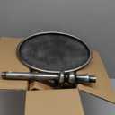 Brass Distressed Iron Round Pedestal End Table, 25 Inch Vintage Martini Cocktail Accent Table with Tray Top for Living Room, Bedroom 