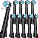 iO Replacement Heads Compatible with Oral b iO 2/3/4/5/6/7/8/9/10 Series Electric Toothbrush,Toothbrush Heads with Medium-Hard Bristles for Plaque Removal & Teeth Care,Black