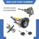 DICMIC Full Lock Cylinder Set Key Ignition Start Barrel Compatible with 2009-2014 Hyundai Sonata 2011-2015 Hyundai Sonata Hybrid Replace# 81970-3SA00, 81250-3SA00