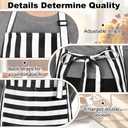 XLSXEXCL 2 Pack Striped Kitchen Aprons for Women with Pockets Black Blue