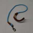 Mile High Life Genuine Leather Wrapped Handle Dog Leash, w Heavy Duty Clasp Rope Leash for Small Medium Large Dogs (Blue, 4FT) (48 Inch-1/2", Leather Handle-Blue)