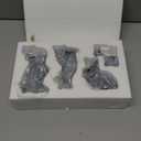 Nacome Bunny Statues for Fairy Garden Easter Decor: Outdoor Set of 4 Rabbit Table Sculptures for Clearance Outside Lawn Ornaments Porch Patio Balcony Yard  Gifts for Mom Grandma