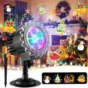Matekxy Christmas Projector Lights Outdoor, 2025 Upgraded 3D Snowman Bells Sleigh Santa Decoration Light, IP44 Waterproof Holiday Lamp for Xmas Garden Patio Indoor