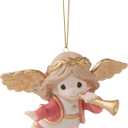 Precious Moments Annual Angel Ornament | Bringing Good News of Great Joy Annual Angel Bisque Porcelain Ornament | Holiday Dcor & Gifts | Collectible Christmas Ornaments