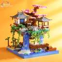 CAXIMSY Cherry Blossom Bonsai Tree House Building Block Sets 3320PCS Chinese Architecture of Peach Blossom Micro Mini Building Set Toy Gift for Kids Adults