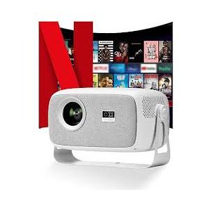 【Auto Keystone & Electric Focus】 Projector 4K Supported,Outetrails Full HD Portable Outdoor Video Projector with Built-in Speaker，Compatible with Smartphone,HDMI,USB for Home Use