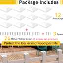Goovilla 4x4 Post Caps White(Actual 3.5" x 3.5"), 12 Pack Fence Post Caps with 24 Screws and Easy Installation,Sturdy Waterproof Plastic Deck Post Caps with Frosted Finishing Touch, Protect Wood Post