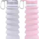 Nefeeko Collapsible Water Bottle, 26oz Silicone Foldable Water Bottles Leakproof BPA Free Travel Water Bottles with Carabiner, Portable Sport Water Bottles for Camping,Hiking Outdoor Indoor Sport