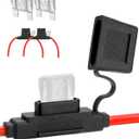 2 Pack Inline Maxi Fuse Holder - 6 AWG 12V Automotive Blade Fuse Holders with 2 Pcs 80 AMP Maxi Fuses