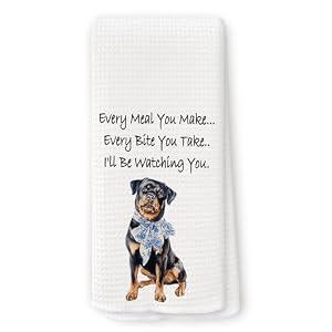 QZQE Funny Chinoiserie Rottweiler Kitchen Towels, Rottweiler Gifts for Women Men Dish Tea Towels for Kitchen, Gifts for Dog Mom Dad Lovers Decorative Hand Towel 16x24 Inch