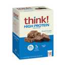 think! Protein Bars, High Protein Snacks, Gluten Free, Sugar Free Energy Bar with Whey Protein Isolate, Brownie Crunch, Nutrition Bars without Artificial Sweeteners, 2.1 Oz (12 Count) (EXP 03/20/27)