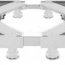 Upgrade Fridge Stand Mobile Base With 4 Locking Wheels And 4 Strong Feet HQO LOVL 27.5"-35.4" Adjustable Furniture Dolly for Washer Dryer Washing Machine Stand Pedestal, Refrigerator Stand(White)