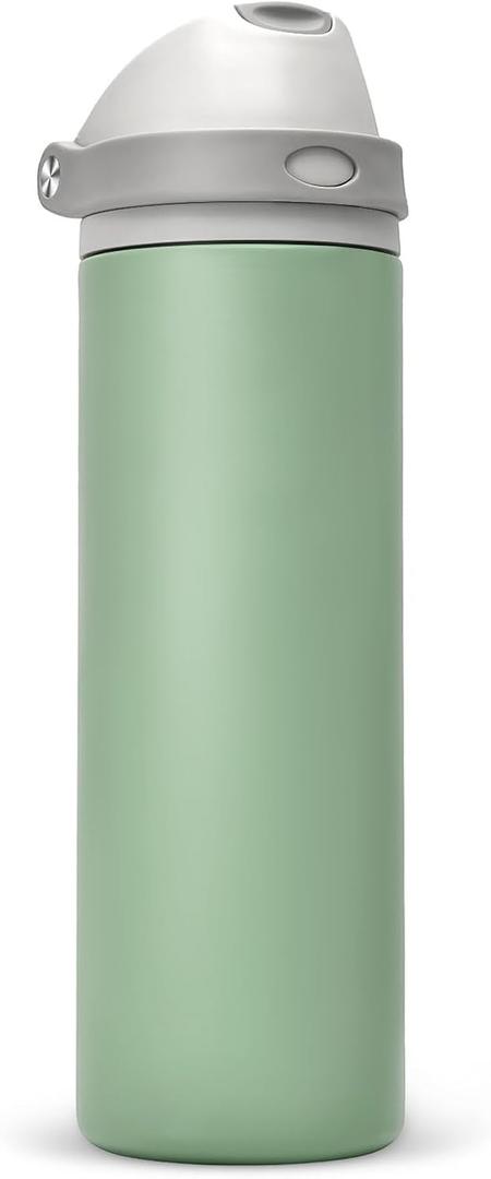 24 oz Insulated Water Bottle with Straw,Stainless Steel Leak Proof Water Bottle,2-in-1 Lid with One-Touch Flip Lid & Straw,Keep Cold All Day for School,Travel,Gym,Camping,Sports,Green
