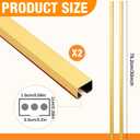 Zonon 2 Pack 30" Long Metal Cord Cover Self-Adhesive Brushed Lamp Cable Raceway Wire Hider for Wall Cable Home Office Kitchen(Gold)