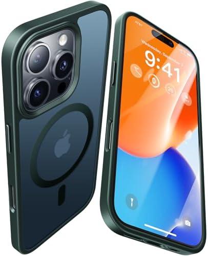 OPXYL Magnetic for iPhone 16 Pro Case Compatible with MagSafe, [16FT Drop Protection] Shockproof iPhone 16 Pro Phone Case for MagSafe Wallet Sleeve, Magnetic Car Holder, Magnetic Charger, Alpine Green