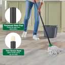 KeFanta Mop for Floor Cleaning,2 Pcs Cotton String Wet Mops Replacement Head Compatible with Microfiber Cloth Mop Refill & 0.8" Diameter Mops Handle,Green(1 Handle & 2 Heads)