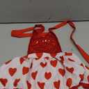 Newborn Baby Girl Valentine's + Day Outfit Flutter Sleeve Heart Print Tutu Romper Dress Headband 2Pcs Clothes Set (12-18 Months, Red White)