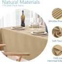 Veblandy Faux Linen Rectangle Tablecloth Waterproof 52x70 inch Table Cloth Stain and Wrinkle Resistant Washable, Decorative Fabric Table Cover for Dining, Kitchen, Wedding and Parties, Coffee