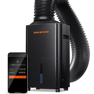 SPIDER FARMER Dehumidifier,38 Pints Plant Dehumidifier with Drain Hose,Temperature & Humidity Sensor Probe,24H Timer Function, Compressor Entfeuchter for Grow Tent,Home and Basement