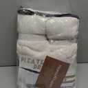 PleatedDrapes 102 Inch Long Curtains for Living Room, Light Filtering Privacy Pinch Pleated Curtain Back Tab for Track System Semi Sheer Drapes Cream Ivory Faux Linen Textured 40" W x 102" L 2 Panels