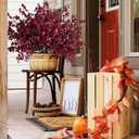 Waipfaru 6Pcs Fake Flowers Baby's Breath Silk Artificial Flowers Gypsophila Bouquets Bulk Real Touch Fall Stems for Fall Thanksgiving Decor Autumn DIY Floral Arrangement Table Centerpieces, Wine Red