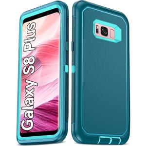 LeYi for Samsung Galaxy S8 Plus Case, Upgrade 3-in-1 Full Body Shockproof Rubber Outer Cover Heavy Duty Tough Rugged Dustproof Defender Protection Case for Samsung Galaxy S8 Plus, Teal
