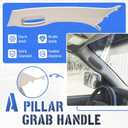 HECASA Front Left A Pillar Grab Handle Molding Trim Fits 2002-2010 Dodge Ram 1500 2500 3500 Pickup Truck Replacement for 1TE75BD1AA 5GR29TL2AF Driver Side Windshield Post Interior Trim Beige