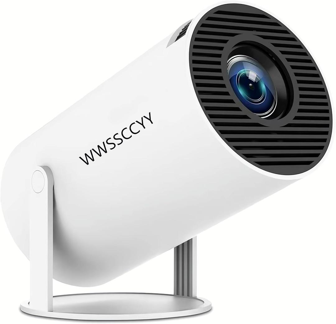 Mini Portable Projector 4K WiFi 6 BT 5.2 Upgraded Portable Projector Full HD Supported for Phone /PC /TV /HDMI /PS5 /Laptop Auto Keystone Home Theater 180° Rotation [Built-in App] White