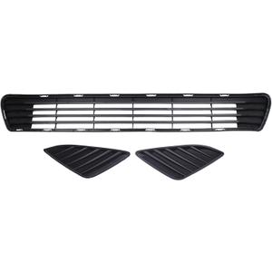 Front Bumper Lower Grille Insert Grill with Left Right Side Fog Light Hole Cover Cap Trim for Toyota Camry 2012-2014