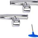 Amarine Made 2Pcs Stylish Stainless Clamp on Adjustable Fishing Rod Holder for Rails 1" to 1-1/4"