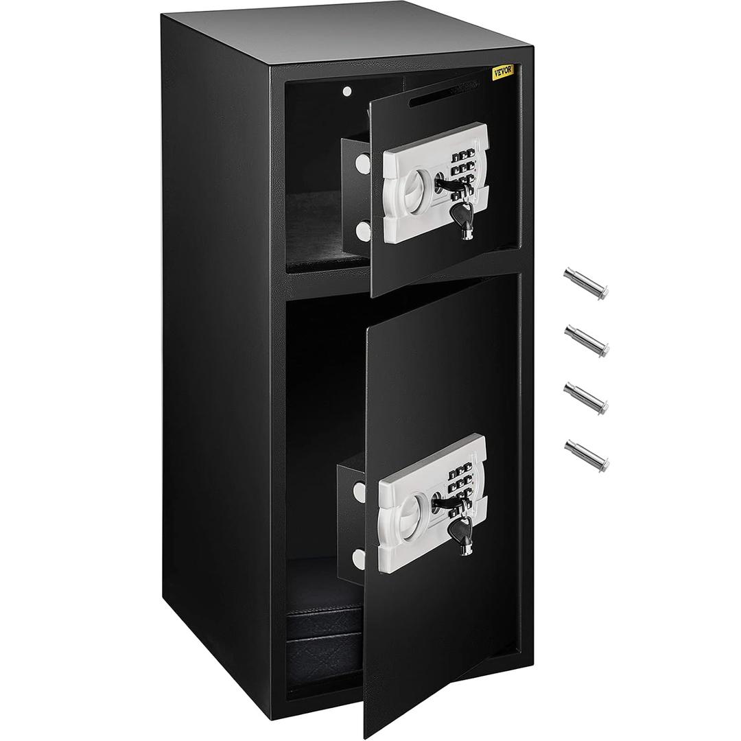VEVOR Large Double Door Security Safe Box 2.6 Cubic Feet Steel Safe Box Strong Box with Digital Lock for Money Gun Jewelry Black (74L)