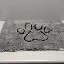 Smiry Dog Door Mat for Muddy Paws, Absorbent Dirt Trapper Non Slip Quick Dry Washable Chenille Mat for Mud Dogs, Entry Rug for Indoor and Outdoor (30x20 Inches, Grey)