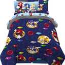 Franco Kids Bedding Super Soft Comforter and Sheet Set with Sham, 5 Piece Twin Size, Sonic The Hedgehog, Anime