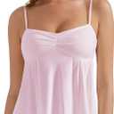 OMKAGI Cute Peplum Camisole Tops for Women Built in Bra Sleeveless Going Out Tank Top(L,22-Baby Pink)