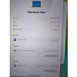 Apple 2026 MacBook Neo 13-inch Laptop with A18 Pro chip: Built for AI and Apple Intelligence, Liquid Retina Display, 8GB Unified Memory, 512GB SSD Storage, 1080p FaceTime HD Camera, Touch ID; Citrus