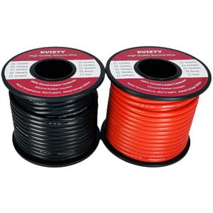 16 Gauge Silicone Wire 50 Feet Black + 50 Feet Red, Flexible 16 AWG Stranded Wire, 252 Strands Tinned Copper Conductor, High Temp Rated 200 - Car, Inverter, Battery, Automotive