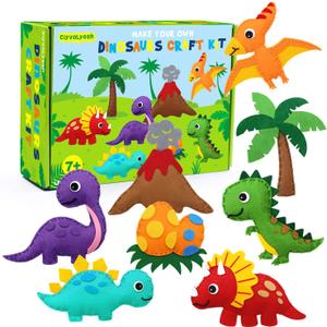 CiyvoLyeen Dinosaur Sewing Kit for Kids  Fun DIY Felt Sewing Crafts Gift for Girls and Boys, Stuffed Animal Sewing Kit Set,Sewing Kits for Kids Ages 7 8 9 10 11 12