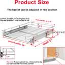 DINDON Pull Out Cabinet Organizer (14" W x 21" D), Pull Out Drawers for Kitchen Cabinets, Cabinet Pull Out Organizer 1 Tier Heavy-Duty Slide Out Shelf Wire Basket for Base Cabinet, Chrome