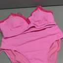 Herseas Women's Splice Ruffle Trim Bikini Sets Tie Side Swimsuits High Waisted Bathing Suits XL