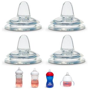 Sippy Spout Nipples for Philips Avent Natural Baby Bottles, My Grippy Spout Sippy Cup and Natural Trainer Sippy Cup | 4-Count | Food Grade Silicone| BPA-Free | 4+ Months (Sippy Spout Nipple)