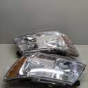 Headlights Assembly for 2009 2010 2011 2012 2013 2014 2015 2016 2017 2018 2019 2020 Dodge Journey Replacement Headlamp Assembly,Chrome Housing Amber Side
