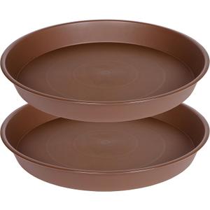 2 Pack of Plant Saucer 19", 2.3" Depth, 18 19 inch Plant Tray Saucer, Plant Dish for The Garden, Large Plant Saucer (19", Chocolate)